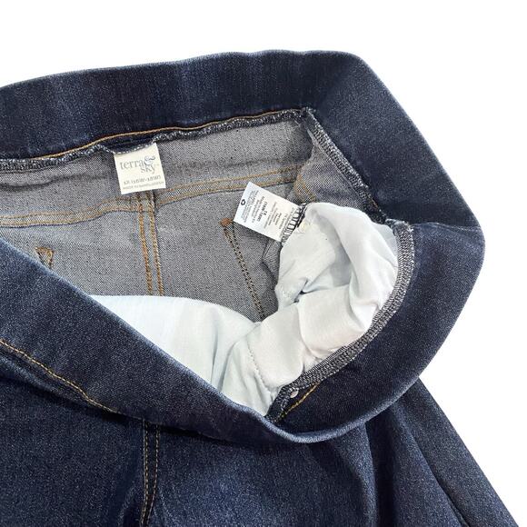 Terra&Sky Crop Ankle Denim Jeans Womens 1x 16w 18w Dark Stretch Pull On Elastic - Picture 8 of 8